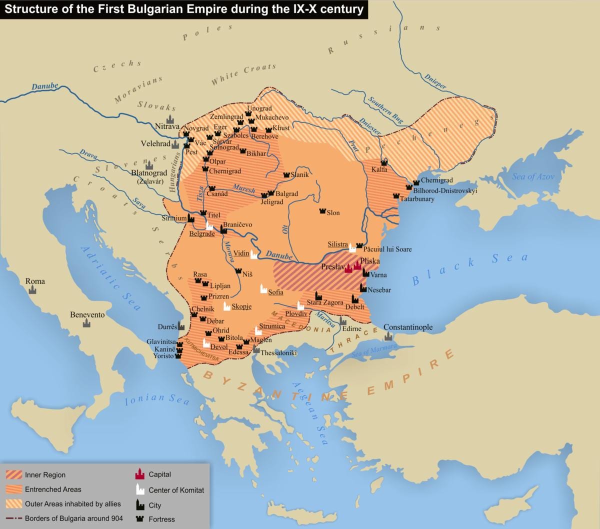 χάρτης της βουλγαρικής αυτοκρατορίας
