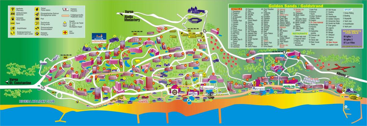 το golden beach Βουλγαρία χάρτης