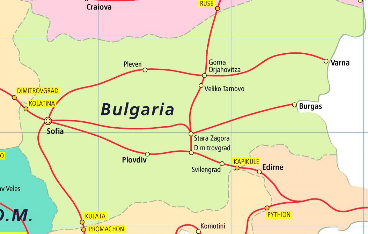 Βουλγαρία χάρτης τρένο