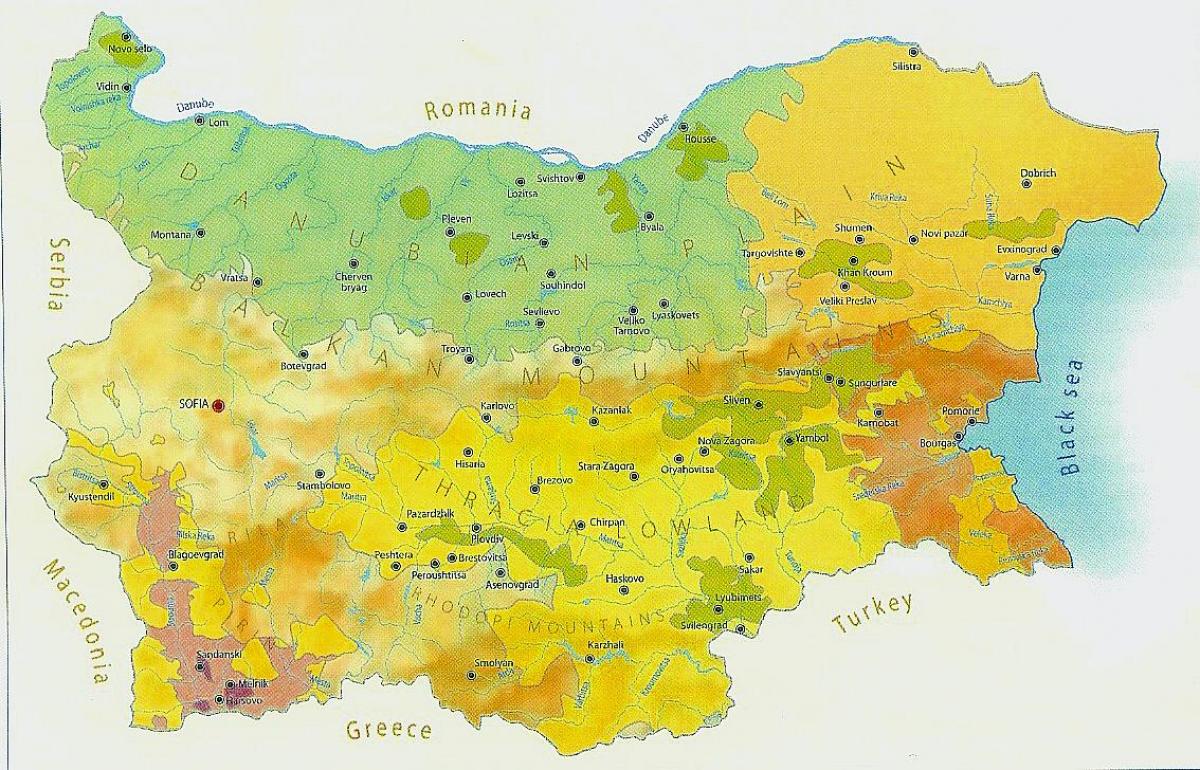 χάρτης της Βουλγαρίας για το κλίμα