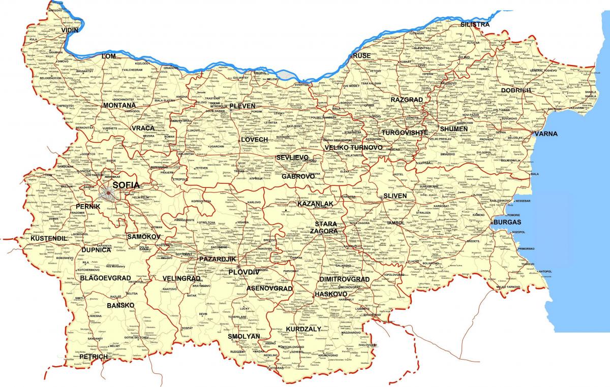 Βουλγαρία χάρτης της χώρας