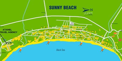 Χάρτης της Βουλγαρίας sunny beach