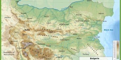 Η βουλγαρία τοπογραφικός χάρτης