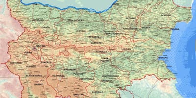 Εμφάνιση χάρτη λεπτομερή χάρτη της Βουλγαρίας
